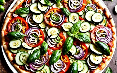 Recette facile de pizza végétalienne légère aux légumes de saison