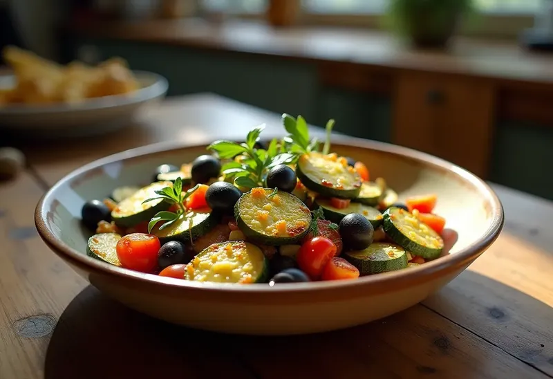Poêlée de courgettes aux olives à la provençale savoureuse