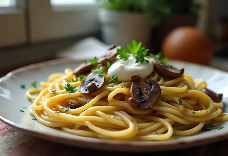 Poêlée gourmande de pâtes aux cèpes frais