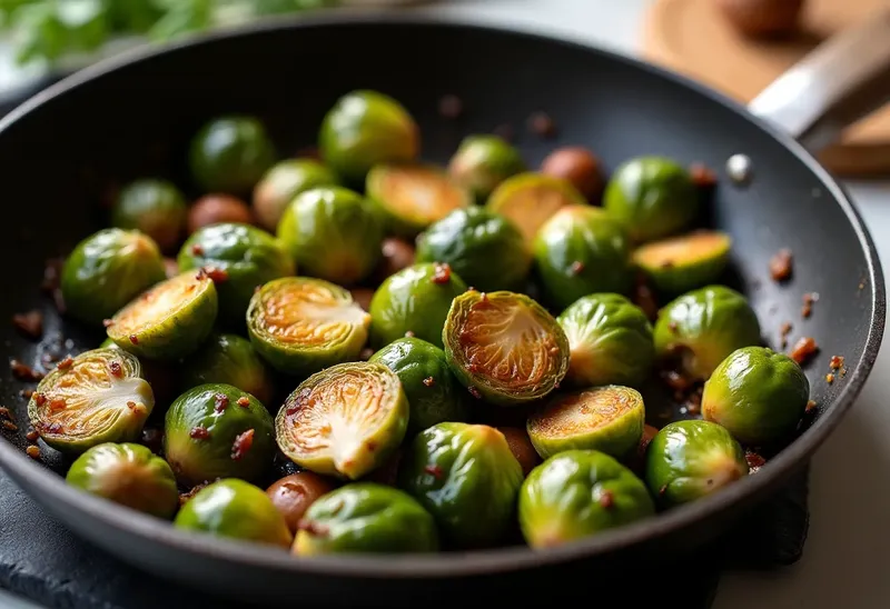 Poêlée savoureuse de choux de Bruxelles aux marrons