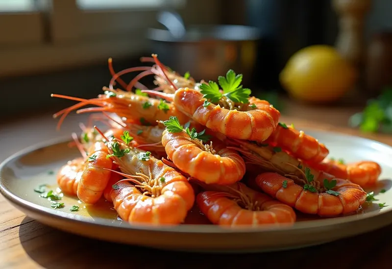 Poêlée savoureuse de langoustines à l'ail et au persil