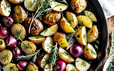 Recette facile de poêlée de pommes de terre au vin rouge