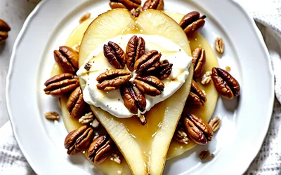 Poire rôtie au brie et noix de pécan : recette gourmande et facile