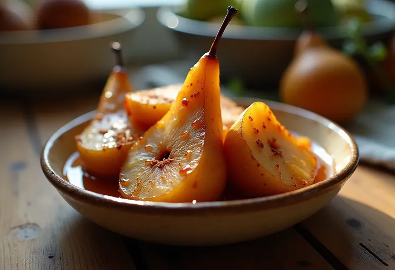 Poires caramélisées flambées au rhum : dessert gourmand et facile