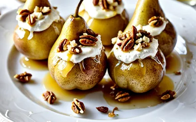 Poires farcies au chèvre frais : recette gourmande et facile à réaliser