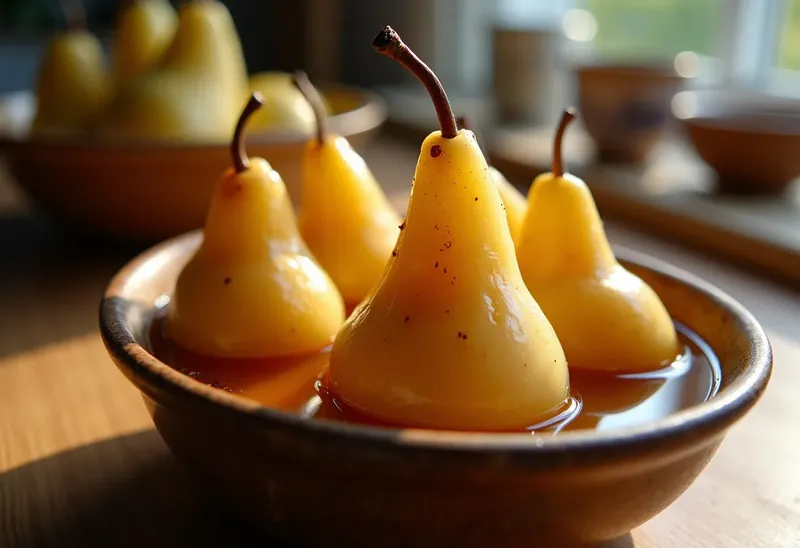 Poires fondantes au sirop maison : recette facile et gourmande