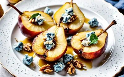 Poires rôties au roquefort : recette gourmande et facile