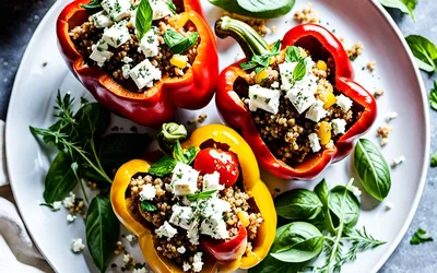 Recette poivrons farcis quinoa légumes méditerranéens estivale facile