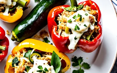 Recette facile de poivrons farcis aux courgettes, savoureuse et rapide