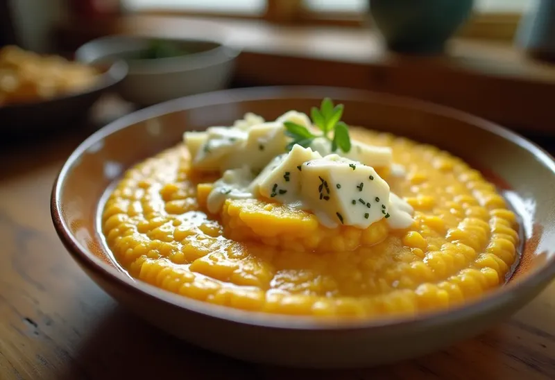 Polenta crémeuse au gorgonzola fondant