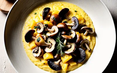 Recette facile de polenta crémeuse aux trois champignons sauvages