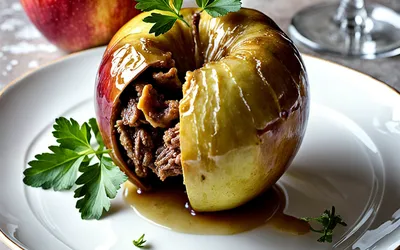 Recette gourmande de pomme au four farcie aux gésiers confits