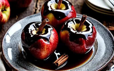 Recette facile de pommes au four fondantes au chocolat noir