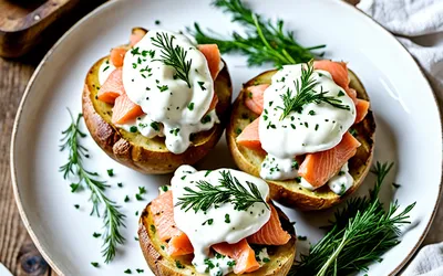 Recette facile de pommes de terre au four farcies au saumon frais
