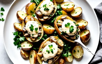 Pommes de terre farcies à la crème de champignons : recette facile et gourmande