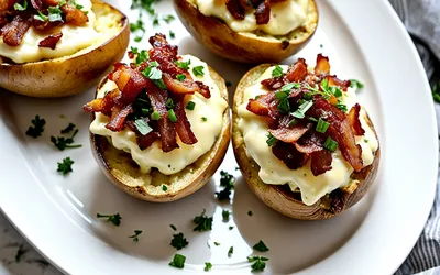 Pommes de terre farcies au lard croustillant : recette facile et gourmande