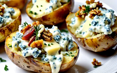 Pommes de terre farcies au roquefort : recette gourmande et facile
