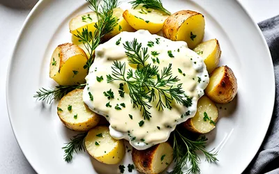 Recette facile de pommes de terre à la béchamel et aneth - Gratin savoureux