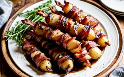 Pommes de terre lardées au vin blanc fondantes et savoureuses