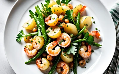 Recette facile de pommes de terre poêlées aux crevettes et poivre vert