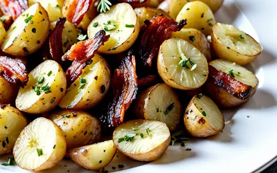 Recette facile de pommes de terre sautées à l'ail et au lard croustillant
