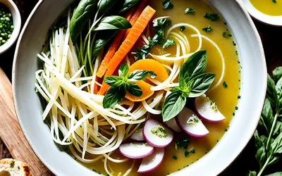 Potage au petit salé et vermicelles au pistou : recette facile et savoureuse