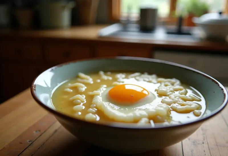 Potage au riz et œufs onctueux : recette facile et rapide