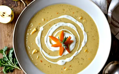 Potage poires et carottes : recette facile, douce et veloutée