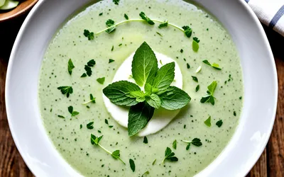 Potage glacé au concombre frais et menthe - Recette légère et rafraîchissante