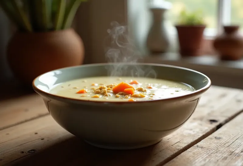 Potage onctueux aux flocons d'avoine : recette saine et réconfortante
