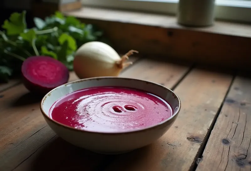 Potage onctueux betterave et céleri : recette saine et savoureuse