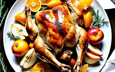 Poularde rôtie aux fruits d'hiver : recette gourmande et facile