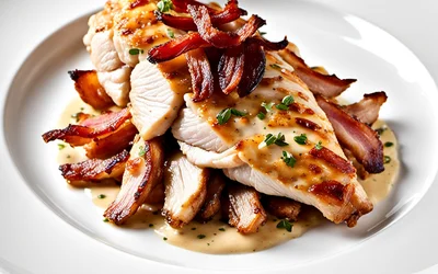 Poulet à la moutarde et lard croustillant : recette savoureuse et facile
