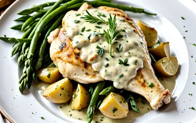 Recette facile de poulet à l'estragon crémeux et savoureux pour une personne