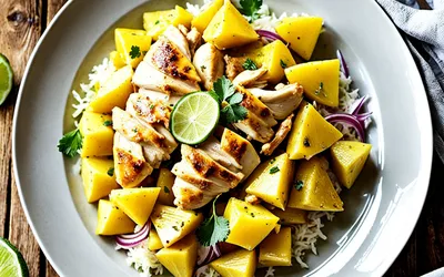 Recette facile de poulet à l'exotique au lait de coco et ananas