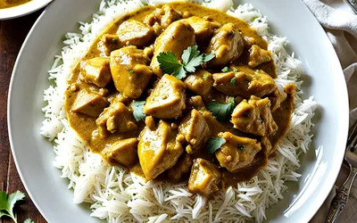 Recette facile de poulet au curry crémeux pour une personne