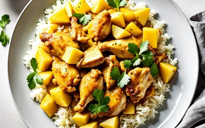 Poulet au curry et ananas : recette exotique savoureuse et facile