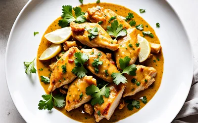 Recette facile de poulet au curry et noix de coco crémeux