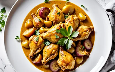 Recette facile de poulet au curry et oignons fondants
