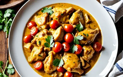 Recette facile de poulet au curry et tomates - Plat savoureux