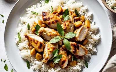 Recette facile de poulet au curry avec riz aux amandes et cardamome