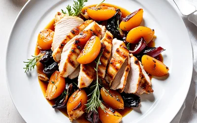 Recette facile de poulet aux abricots caramélisés, rapide et savoureuse