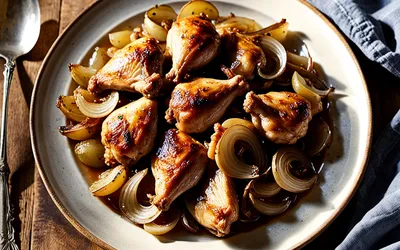 Recette facile de poulet aux oignons fondants, rapide et savoureuse