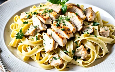 Poulet crémeux au Boursin et tagliatelles fraîches - recette facile et rapide