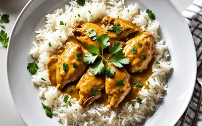 Recette facile de poulet au curry et lait de coco crémeux