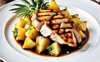 Recette facile de poulet exotique à l'ananas caramélisé au rhum