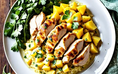 Recette facile de poulet exotique au lait de coco et ananas