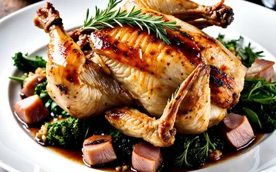 Recette de poulet fermier farci au cognac facile et savoureuse