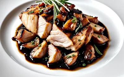 Recette facile de poulet au vinaigre balsamique et échalotes caramélisées