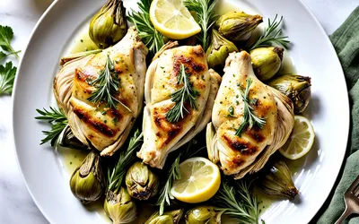 Recette facile de poulet mariné aux artichauts, savoureuse et rapide